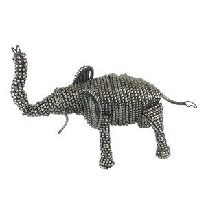 Handcrafted Wire Elephant Figurine Indian Boho Decor Decorative Metal Sculpture